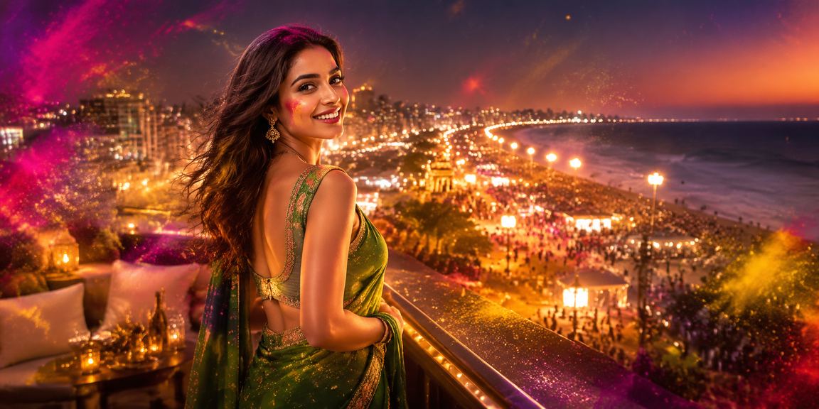 Woman playing live casino games on mobile near Chennai Marina Beach