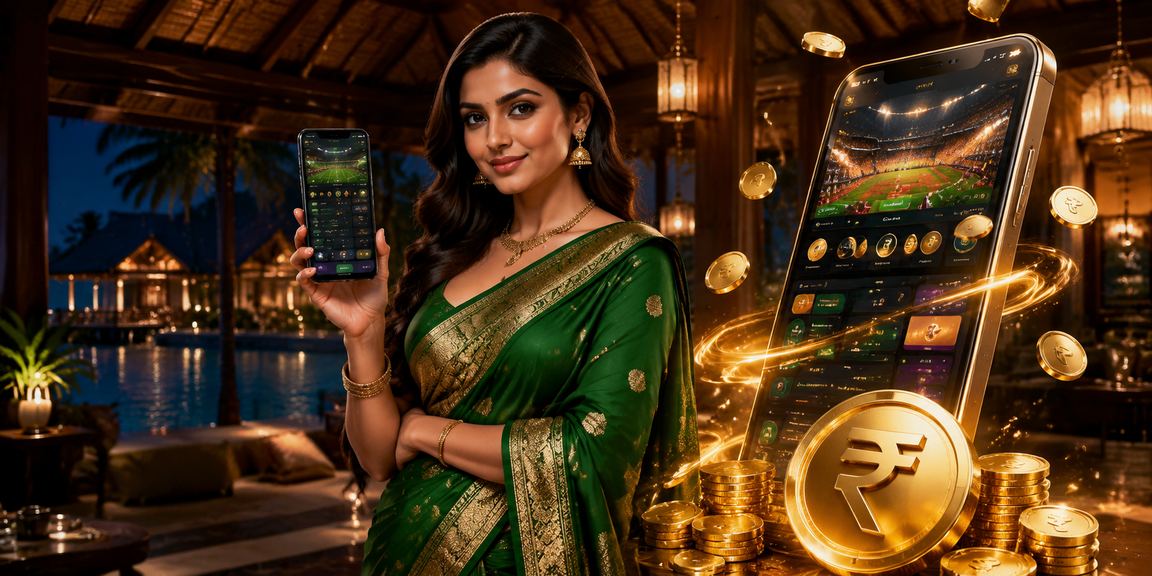 Woman using live casino app in saree at Kerala